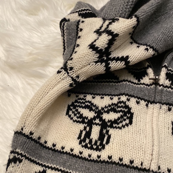 TNA 100% Lambswool Grey Knitted Zip Up Sweater - Picture 6 of 12